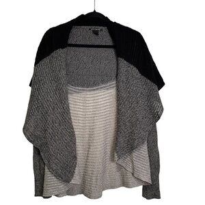 Lucky Brand Women’s MED Black & Gray Knit Wool Blend Cardigan